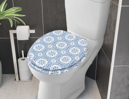 Porcelánmintás MDF WC-ülőke lassan csukódó fedéllel - utánvéttel vagy ingyenes szállítással