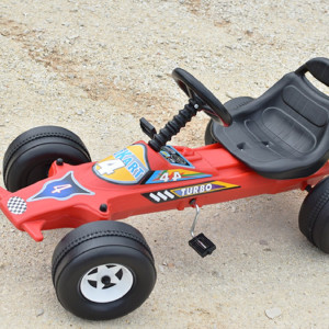 Pedálos sportkocsi gyermekeknek, kormánykerékkel – 115 cm hosszú gokart