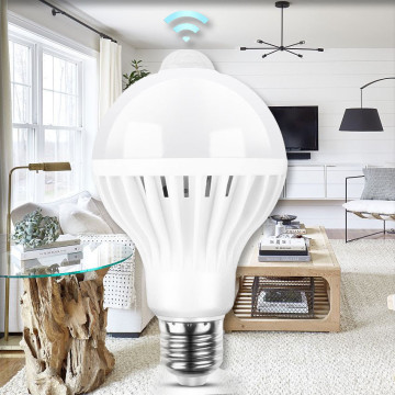 Mozgásérzékelős 9 w-tos led izzó - E27 foglalattal - MS-635