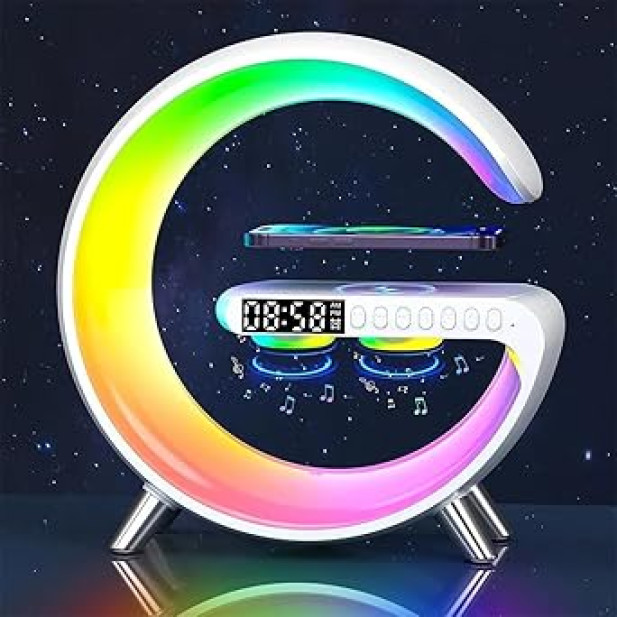 G63 Multifunkciós Bluetooth hangszóró, vezeték nélküli töltő, RGB LED party fény és éjszakai lámpa – 10W